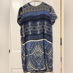 Paisley Satin T-Shirt Dress Size M